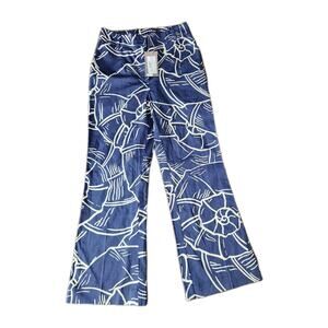 NWT Purotatto Blue Coastal Ankle Wide Legs Pants Size IT 40 /US 6 Resortwear